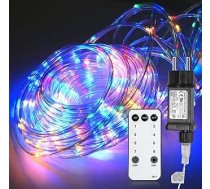 10 metru LED gaismas caurule āra gaismām, krāsaina 100 LED ūdensizturīga LED caurule āra gaismām, ar regulējamu apgaismojumu un atmiņas funkciju, Ziemassvētkiem, IP65, 2 gab. iepakojumā