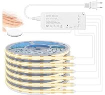 Lichaser COB LED LED sloksne 3 m, 6 ruļļi 12 V akustisko paneļu LED sloksne silti balta, ar pieskārienu jutīgs dimmera slēdzis COB LED akustisko paneļu apgaismojumam skapju virtuves vitrīnu plaukti plaukti