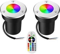 RGBW-Bodeneinbauleuchte 12V Außenleuchte 3W Farb-LED-Leuchte Niedervolt-Gartenleuchte mit Fernbedienung 2 Stück
