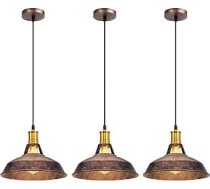 iDEGU 3 gabali Industriālā retro lustra piekaramais gaismeklis Metāla 27cm Vintage griestu gaisma E27 ēdamistabai Dzīvojamā istaba Guļamistaba Restorāns Restorāns Kafejnīca Bārs (rūsas)