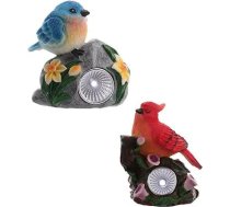 NUOBESTY 2 Stück Solarbetriebene Gartenlampen aus Kunstharz mit Vogelfigur Wetterfeste Solar Außenleuchten für Garten Wege und Blumenbeete