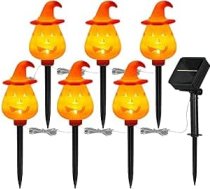 Saules gaismas ķermeņi drānām - Solarbetriebene Halloween Kürbis Bodenspieße | Orangefarbene Gartendeko Wegeleuchten Steckschilder Für Garten Terrasse Grab Vorgarten