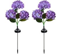 Saules enerģijas dārza lampas 2 Pack Automātiska saulrieta līdz rītausmai āra dārza lampas (violeta)