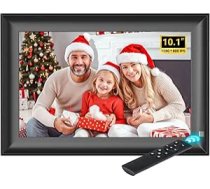 OBVHNUA 10,1 collu digitālais fotorāmis 128 GB elektroniskais fotorāmis bez WiFi 1280 x 800 IPS ekrāns ar tālvadības pulti Foto mūzikas video atskaņotājs Kalendāra funkcija USB vai SD karte Sienas montāža
