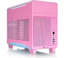 Thermaltake TR100 Bubble Pink, Mini-ITX SFF korpuss 18,4 L, divu kameru konstrukcija, PCIe 4.0 Riser, 280 mm AIO atbalsts, klusa gaisa plūsma, klusa konstrukcija