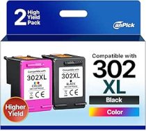 302 XL daudzpaku komplekts HP 302 melnas un krāsainas HP 302 XL printeru kasetņu nomaiņai HP Envy 4525 4520 printeru kasetnēm OfficeJet 3831 5230 3830 3833 DeskJet 3630 3836 (2 iepakojumi)