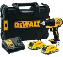 DEWALT DCD708D2T-QW 18 V 2 ātrumu bezvada urbjmašīna (bezsuku motors, metāla pārnesumkārba, 15 pakāpju griezes momenta modulis, 13 mm ātrās atbrīvošanas skava, 2 x 2 Ah Li-Ion akumulatori, lādētājs, LED apgaismojums)