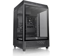 Thermaltake The Tower 500 Black ATX/E-ATX vertikālais vertikālais vidējais tornis 3 x 4 mm rūdīts stikls 2 x 120 mm ventilatori Iepriekš uzstādīts AIO un Custom-Waku gatavs Vitrīna Panorama