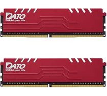 DATO 32GB RAM (16GBx2), DDR4 3200MHz ar radiatoru, PC4-25600 CL16 1.35V 288-Pin Non-ECC UDIMM galddatora atmiņas modulis datorspēlēm, Extreme Red