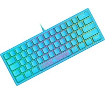 ZIYOU LANG Mini 60% spēļu tastatūra, membrānveida spēļu tastatūra ar daļēji mehāniskiem taustiņiem, kompakta, 62 taustiņi, optiskais RGB hroma apgaismojums, QWERTY izkārtojums PC, klēpjdatoram, Mac, datoram, zils