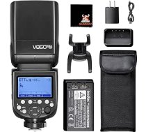 GODOX V860III-N kameras zibspuldzes Speedlite komplekts 1/8000s HSS 10 līmeņu gaismas regulēšanas ātrās atbrīvošanas 2600 mAh akumulators 1,5s uzlādes laiks GN60 zibspuldzes bloks Nikon D3400 D5300 D7000 D750 (V860III-N)