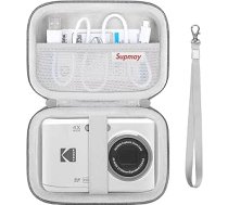 Somiņa, kas saderīga ar Kodak PIXPRO FZ55 / FZ53 / FZ45 / FZ43 16MP digitālo kameru, videoreportāžas kameras turētājs, somiņa ar tīklveida kabatu USB kabelim, akumulatoram, SD kartei, pelēks