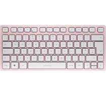 CHERRY KW 7100 MINI BT Kompakta daudzierīču tastatūra ar 3 Bluetooth kanāliem Lielbritānijas izkārtojums (QWERTY) Plakana konstrukcija ar somiņu Cherry Blossom