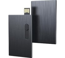 Uflatek 128 GB USB zibatmiņas kartiņa Business Credit Card USB 2.0 Flash Drive Metal Shell Memory Stick Black Flash Drive Credit Card Shape Novelty Memory Stick Ārējā atmiņas karte datoram Laptop un PC