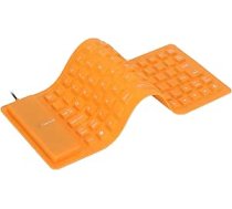 Lazmin112 85 taustiņu izslēgšanas tastatūra, vadu USB silikona tastatūra, ūdens un putekļu izturīga, mīksta silikona tastatūra, salokāmā spēļu tastatūra, mīksta skārienjūtīga tastatūra PC klēpjdatoriem (oranža)