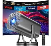 Mini projektors 4K 1080P, mini projektors 22000L ar Android 12.0, WiFi 6 un Bluetooth 5.4, mājas kinozāles viedprojektors ar automašīnas atslēgu, mobilais tālrunis 270° pagrieziena leņķī, PC/HDMI/USB/TF karte