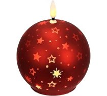 LED stikla lodīšu svece ar zvaigžņu motīviem un taimeri 10 cm LED svece Elektriskā silti balta gaisma Dekoratīvās Adventes sveces Adventes vainags Ziemassvētku rotājums Valentīna diena Bez smaržas Bez smaržas Bez pilienu liesmas