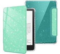 Fintie apvalks 7 collu Kindle Paperwhite (12. paaudzes) - 2024 un Kindle Colorsoft Signature Edition, caurspīdīgs, mīksts, TPU aizsargvāciņš ar automātisku miega režīmu un modināšanu, zaļš, mirdzošs