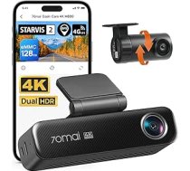70mai M800 4K Dash Cam priekšējā un aizmugurējā kamera, STARVIS 2 IMX678 Super nakts redzamība un F1.7 diafragma, Dual HDR, Integrēta 128 GB eMMC, Autostāvvietas uzraudzība, 4G LTE izvēles & 5 GHz WiFi, GPS, balss vadība
