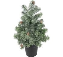Mākslīgā mini egle ar čiekuriem džutā 48 cm Dekoratīva maza Ziemassvētku eglīte Mākslīgā Ziemassvētku eglīte Mākslīgā Ziemassvētku eglīte Dekoratīvie skujkoki X'Mas Ziemassvētku rotājumi Adventa laikā