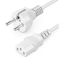 deleyCON 20 m IEC barošanas kabelis IEC barošanas kabelis IEC barošanas kabelis ar aizsargkontaktu kontaktdakšu F tipa kontaktdakšu (CEE 7/4) ar IEC savienotāju C13 kontaktligzdai PC datora monitors printeris projektors - balts