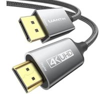 4K DisplayPort uz HDMI kabelis 3 pēdas 1080P@120Hz 1440P/2K@60Hz Vienvirziena DP uz HDMI Male pīts kabelis Display Port uz HDMI kabelis galda datoriem, Dell, Lenovo,
