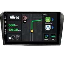 KEC [6G+128G] IPS 9" Android 15 Autoradio Für Mazda 3 2004-2012 mit navi Octa Core-[Eingebauter CarPlay/Android Auto/DSP/Mirror Link/GPS Navi/360 Camera/Bluetooth 5.0/WiFi/USB