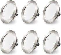 ALUSSO 6 LED iebūvēto starmešu komplekts 12 V griestu 4 W mēbeļu iebūvētie starmeši 3000 K silti balta 4000 K neitrāli balta 6000 K vēsā balta LED plakanā caurums 55-58 mm un 14,5 mm plakana IP44 ūdensizturīgs