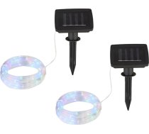 2 saules gaismas lampu komplekts āra lietošanai ar RGB apgaismojumu, garums 4,9 m