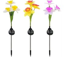 Solar Garten Narzissen Lichter 2er Pack 70cm IP65 Wasserdicht für Garten Hof und Festival Dekoration