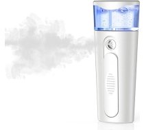 withthesun Nano Face Mister, pārnēsājams sejas tvaika aparāts, USB uzlādējams vēsas miglas smidzinātājs, vizuāla ūdens tvertne, Nano Mister skropstu pieaudzēšanai, sejas dziļai tīrīšanai, grims balts