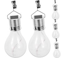 SEWACC Pack of 5 Solar Hanging Lights Outdoor Transparent Solar Lights with Warm White LED Light Full Solar Powered Weatherproof for Garden Patio Balcony