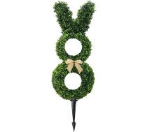Multifunkcionāls dārza inventāra turētājs, piemērots iekštelpām un iekšpusei, simulē pelēku flangu, Kaninchen, Kunststoff, Gartendeko, Typ+3 55cm, Mit Lichtern