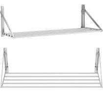 Sienas piekaramais plaukts nerūsējošā tērauda saliekamais plaukts 120 x 45cm