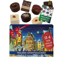 Hallingers Genuss Manufaktur Šokolādes adventes kalendārs bez spirta - 24 ar rokām gatavoti augstākās kvalitātes šokolādes konfektes no smalka kakao - saldumi dāvana ģimenei bērniem, pieaugušajiem - Ziemassvētku kalendārs 2025