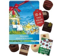Hallingers Genuss Manufaktur Šokolādes adventes kalendārs bez spirta - 24 ar rokām gatavoti augstākās kvalitātes šokolādes konfektes no smalka kakao - saldumi dāvana ģimenei bērniem, pieaugušajiem - Ziemassvētku kalendārs 2025