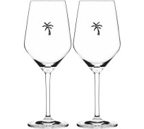 RITZENHOFF Sand & Soda 9500007 Modern Wine Glass with Trendy Palm Tree Motif, Gift Box - Made in Germany (Pack of 2)