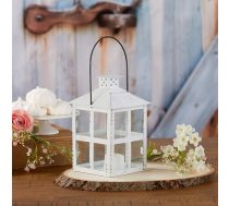 Kate Aspen Rustic Farmhouse Decor White Candle Holder Lanterns Dekoratīvie 7,5 collu 6 gabali Kāzu dekori Centerpiece galda dekori Mājas dekori plauktu dekori