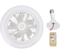 Elprico E27 griestu ventilators ar apgaismojumu, 30W bāzes griestu ventilators ar tālvadības pulti, plakans griestu ventilators mazām telpām, guļamistabai, mājas birojam