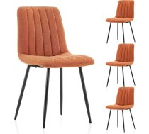 TUIKAILAi Dining Room Chairs, Set of 4, Ergonomic Design, Comfortable Upholstered Chair, Living Room Chairs with Backrest, Metal Legs, Bedroom, Dining Room Chair (Orange)