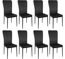 Homewell Dining Room Chairs, Set of 2, Ergonomic Back with Steel Frame, High-Quality Flannel with Thickened Sponge, Comfortable Home and Kitchen Furniture (8, Black)