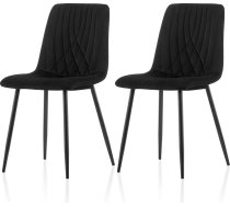 TUKAILAI Dining Room Chairs, Set of 2, Velvet, Ergonomic Kitchen Chair, Upholstered Chair with High Backrest Metal Legs, Load Capacity 150 kg, Modern Padded Chairs for Dining Room, Living Room
