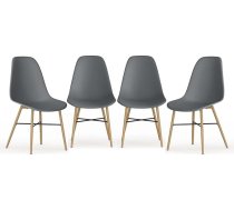 URBNLIVING Dining Room Chairs Set of 4 or 6 - Modern Scandinavian Design with Ergonomic Comfort, Wood Look Metal Legs & Rubber Caps - Durable, Easy to Assemble Chairs for Dining Room