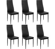 Homewell Dining Room Chairs, Set of 6, Ergonomic Back with Steel Frame, High-Quality PU Leather with Thickened Sponge, Home and Kitchen Furniture (6, Model 1, Black)