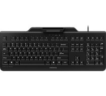 CHERRY KC 1000 SC vadu drošības tastatūra ar viedkaršu termināli, viedkaršu lasītājs, PIN ievades funkcija, čehu izkārtojums (QWERTY), Blue Angel, melna