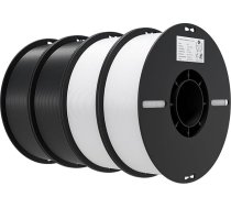 Creality PLA filaments 1,75mm 4kg, 3D-druckmateriāls 3D printerim Ender-3 V3 SE/KE K1 K2 Series (2 Schwarz 2 Weiß)