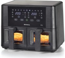 Ariete 4631 Dubultā gaisa fritēze 9L 2400W Kopējā ietilpība 9L 11 programmas Multifunkcija Līdz 3,6kg cepta ēdiena Temperatūra līdz 200°C Dubultā grozs Melns