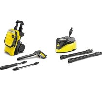 Kärcher K 4 Compact spiediena mazgātājs, maksimālais spiediens: 130 bāri, plūsmas un virsmu tīrītājs T-Racer T 7 Plus
