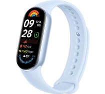 XIAOMI Smart Band 9 fitnesa trakeris, AMOLED displejs ar 1200 nitiem, Sp02 uzraudzība, miega un sirdsdarbības monitora funkcija, paziņojumi, 5ATM ūdensizturība, Mi Fitness lietotne, Arctic Blue