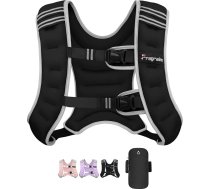 Fragraim svara veste 6 kg/8 kg/10 kg/12 kg/16 kg svara veste sievietēm un vīriešiem ar atstarojošu lenti, noņemamu mobilo tālruņa kabatu, ideāli piemērota pārgājieniem, spēka treniņiem, skriešanai, treniņiem, kardio treniņiem